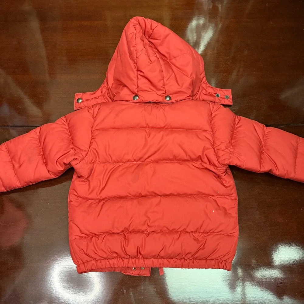 Polo Ralph Lauren Kids Red Puffer Jacket Detachable Hood Size 2 2T Coat